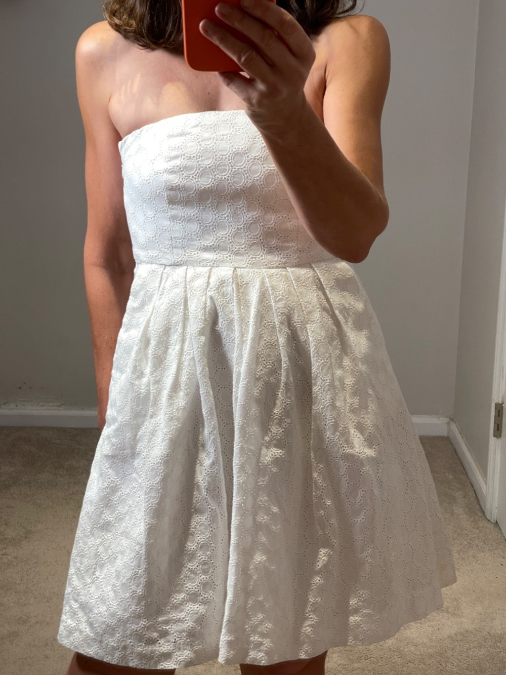 Gap embroidered eyelet cotton mini white off shoulder dress women 0